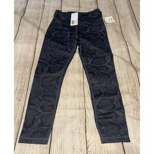 NWT Allfenix All Fenix Navy Blue Snake 7/8 Leggings NEW Sz M Tub3